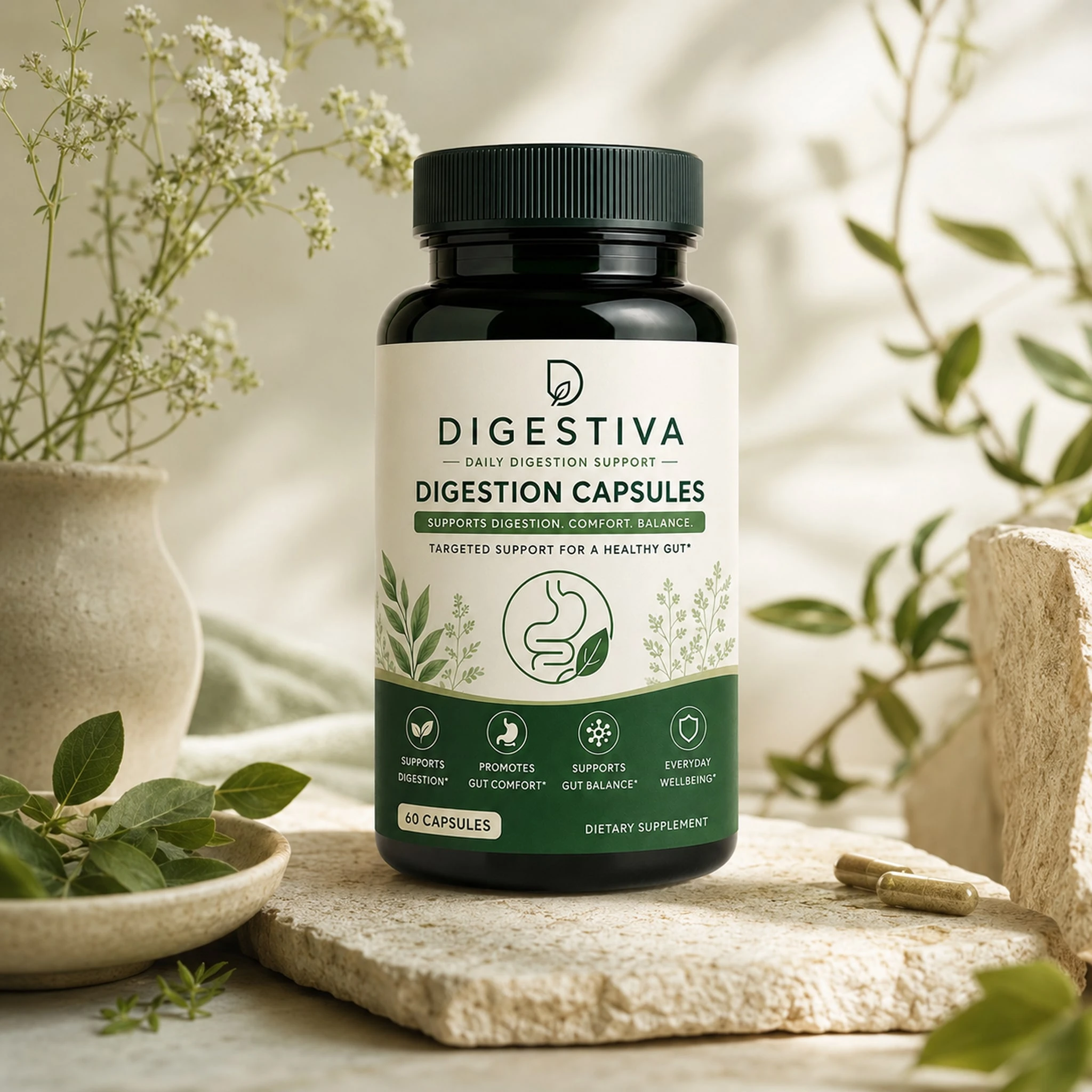 Digestiva daily metabolism capsules packaging, front view